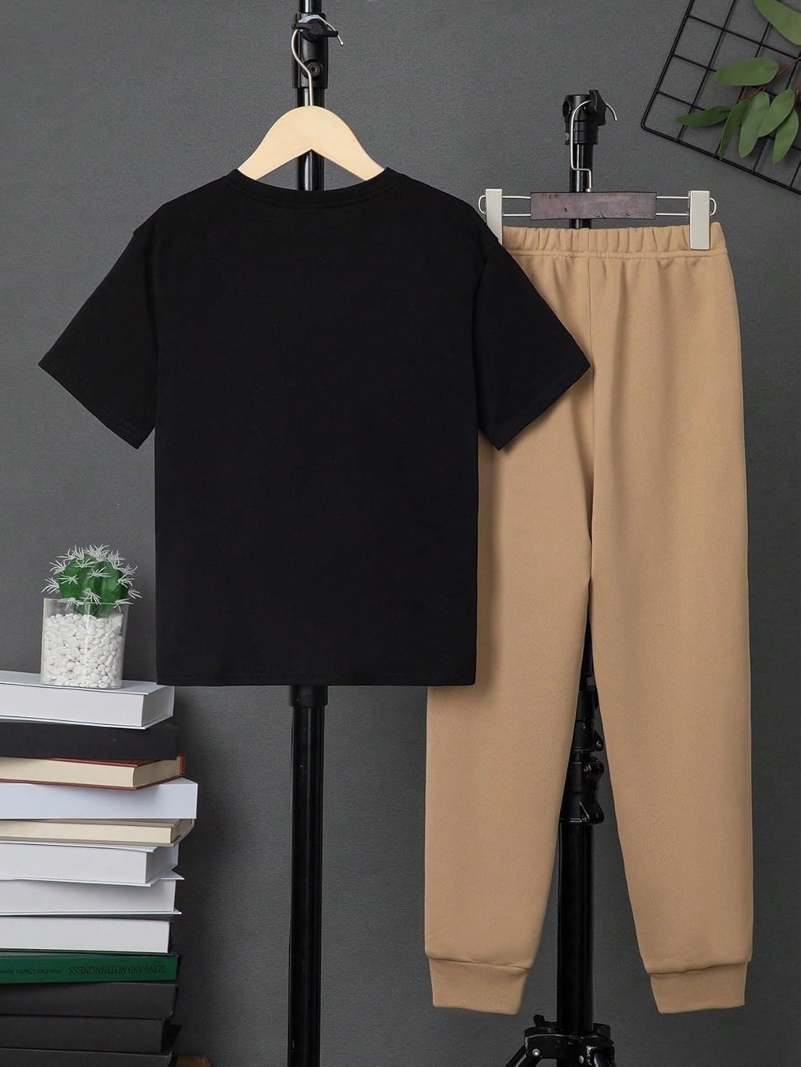 OYOANGLE Boys 2-Piece Outfit Set Funapiro Casual Adjustment Pants Set