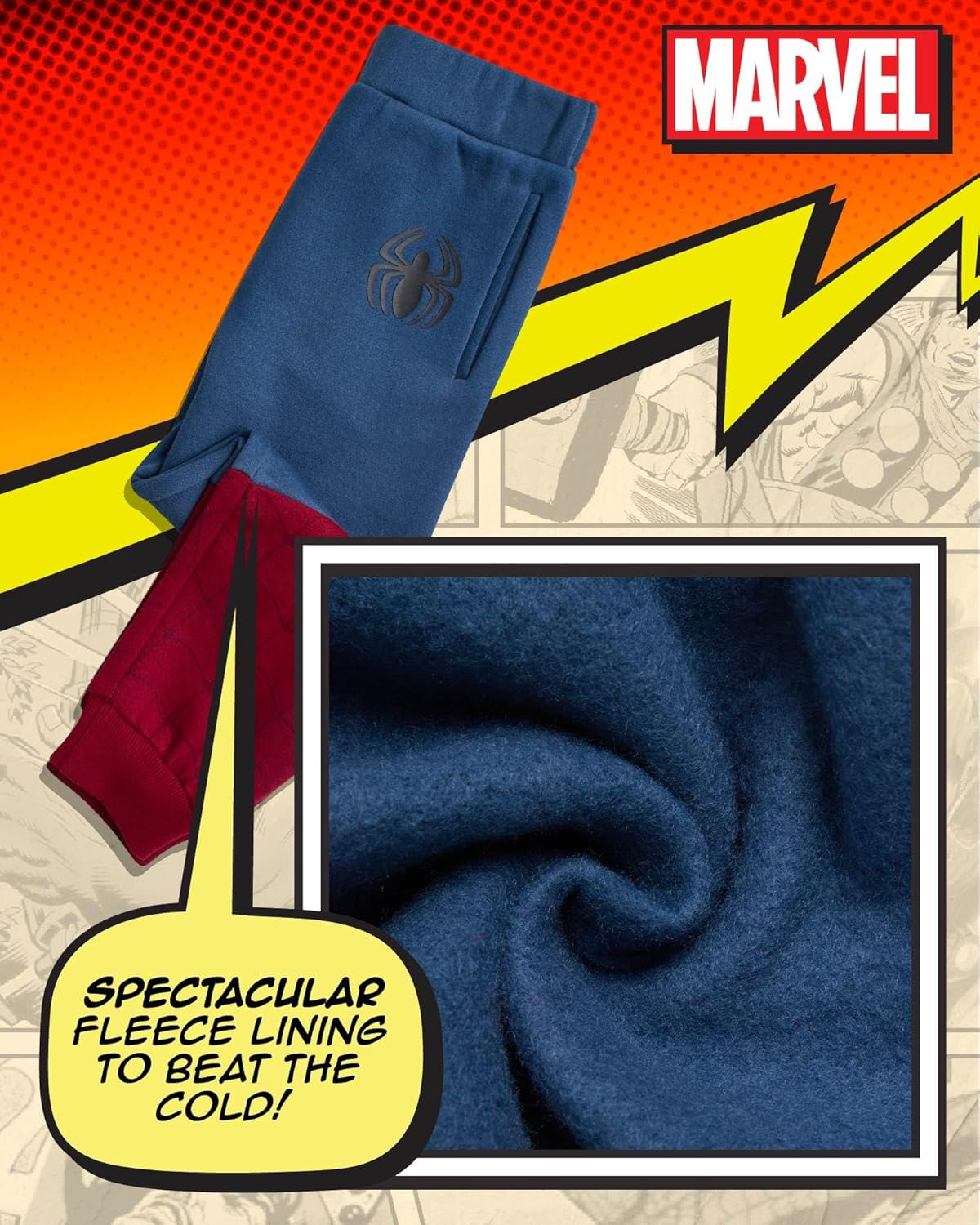 Marvel Boys 2-Piece Fleece Sweatsuit Set - Captain America Spider-Man Graphic
