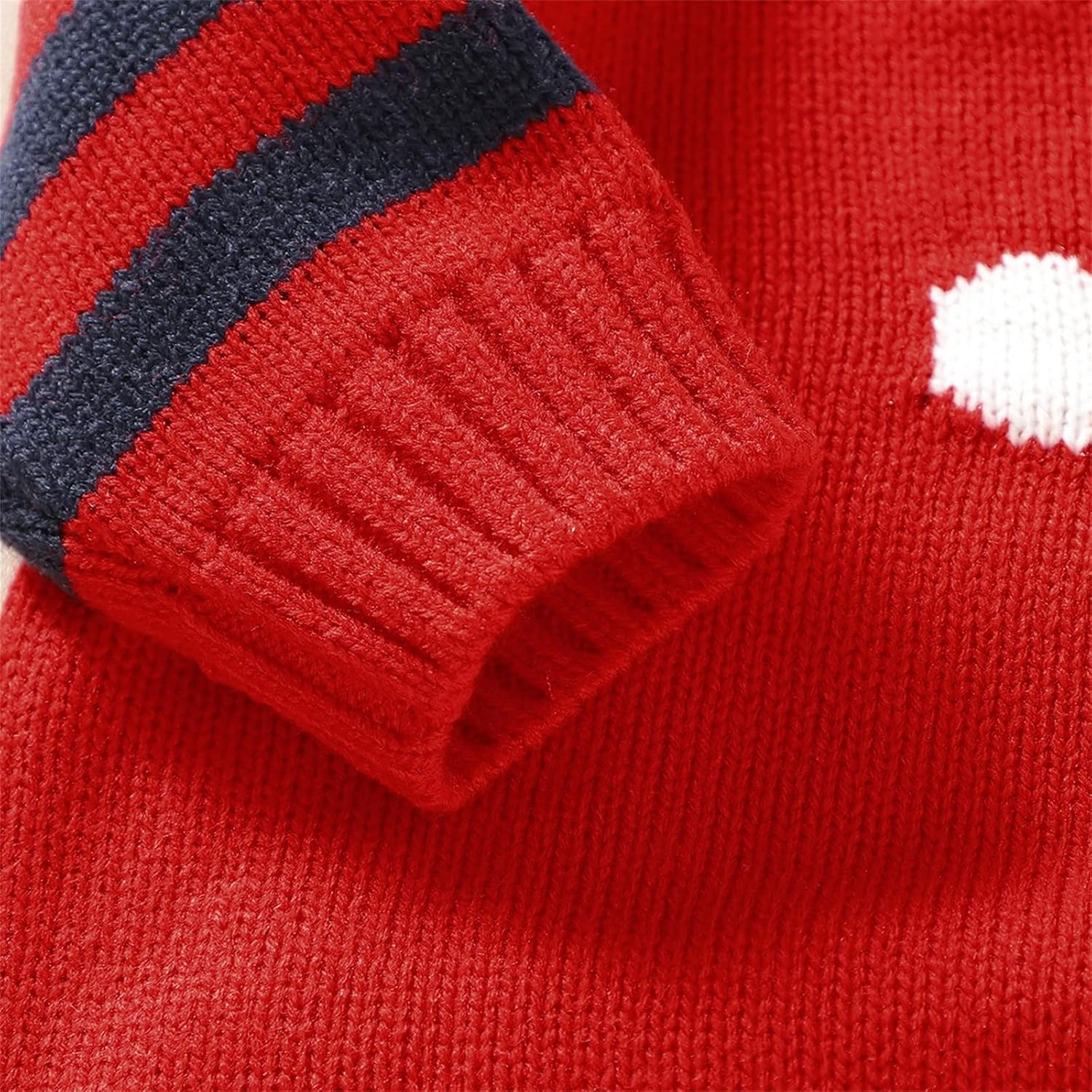 Thick Knitted Christmas Romper for Boys Deer Design 6-9 Months