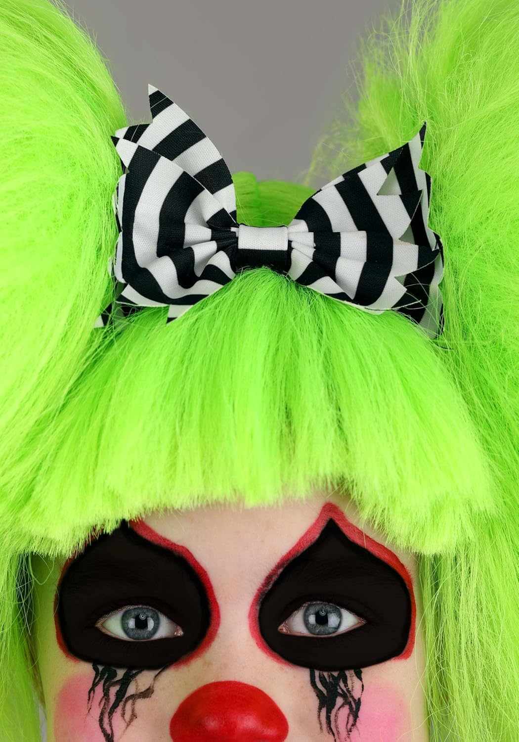 Fun Costumes - Girls Neon Green Creepy Clown Wig