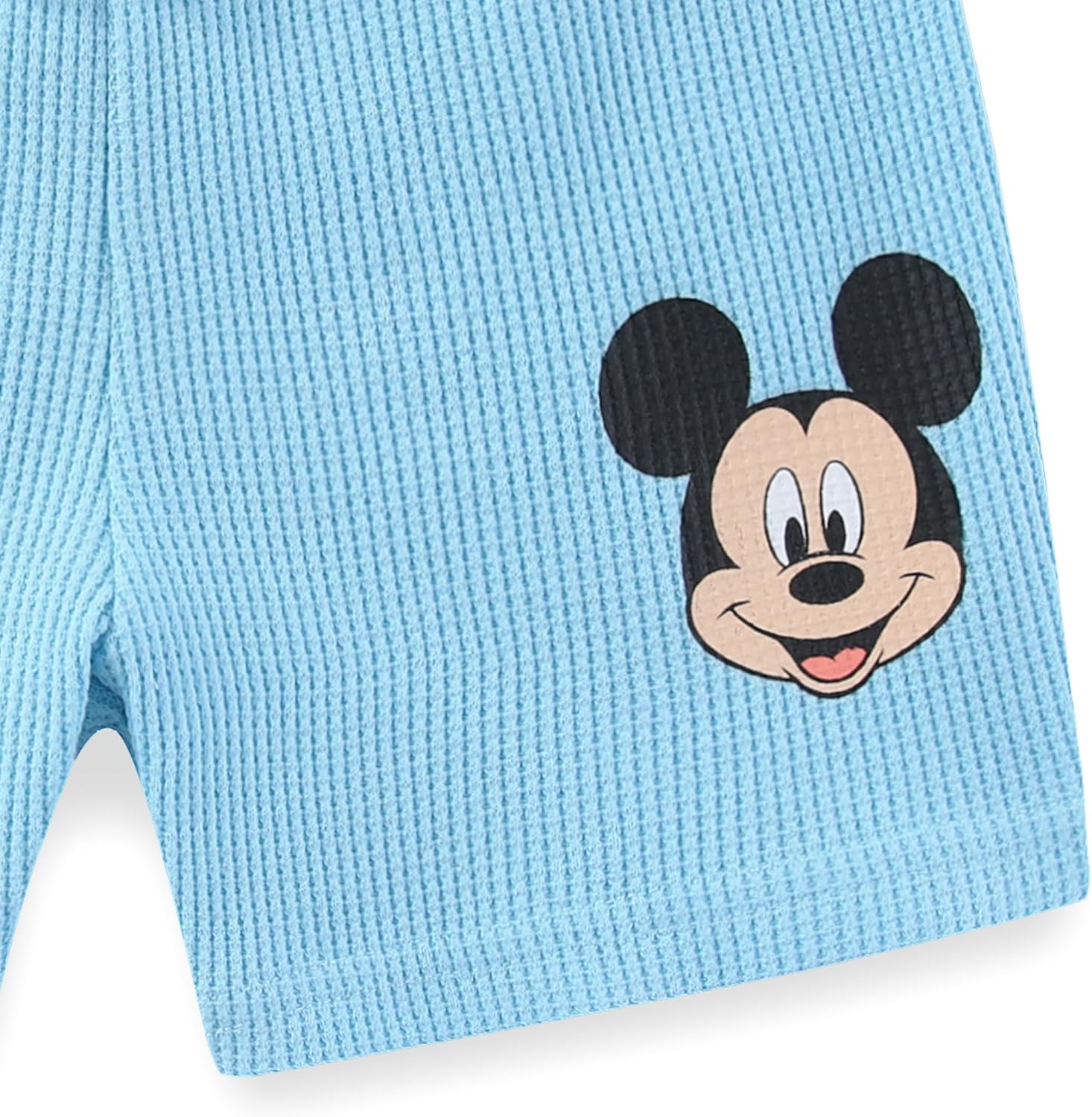 Disney Mickey Mouse Waffle Knit Boys 2PIT Shorts Set