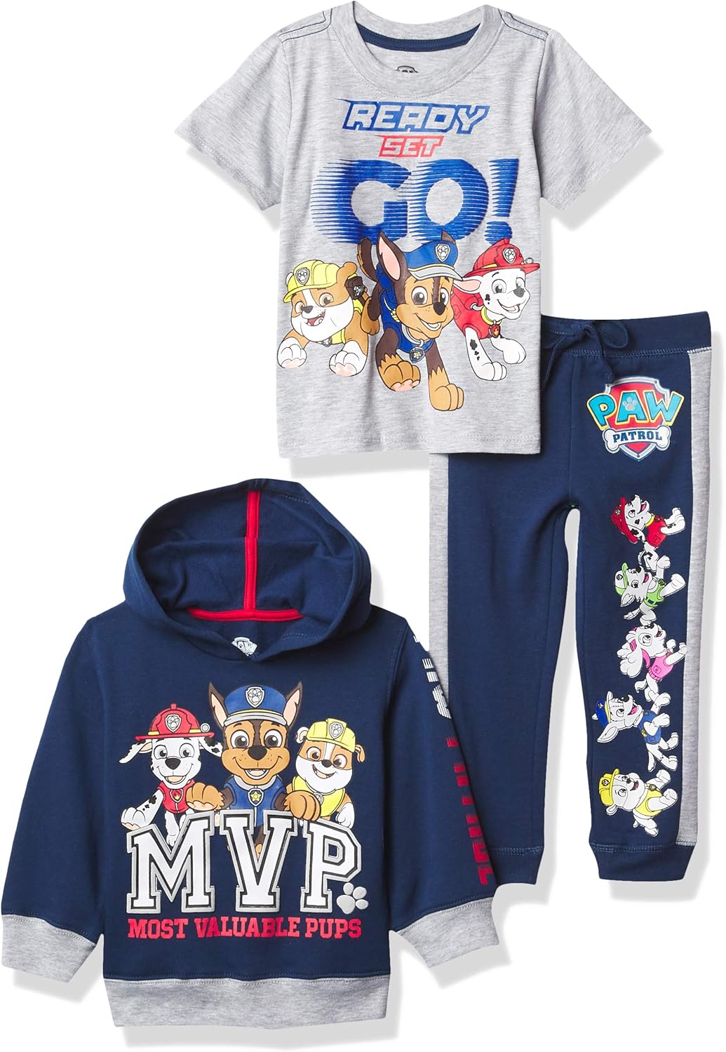 Nickelodeon Boys Paw Patrol Graphic 3-Piece Athleisure Set Charge Adventure Bay