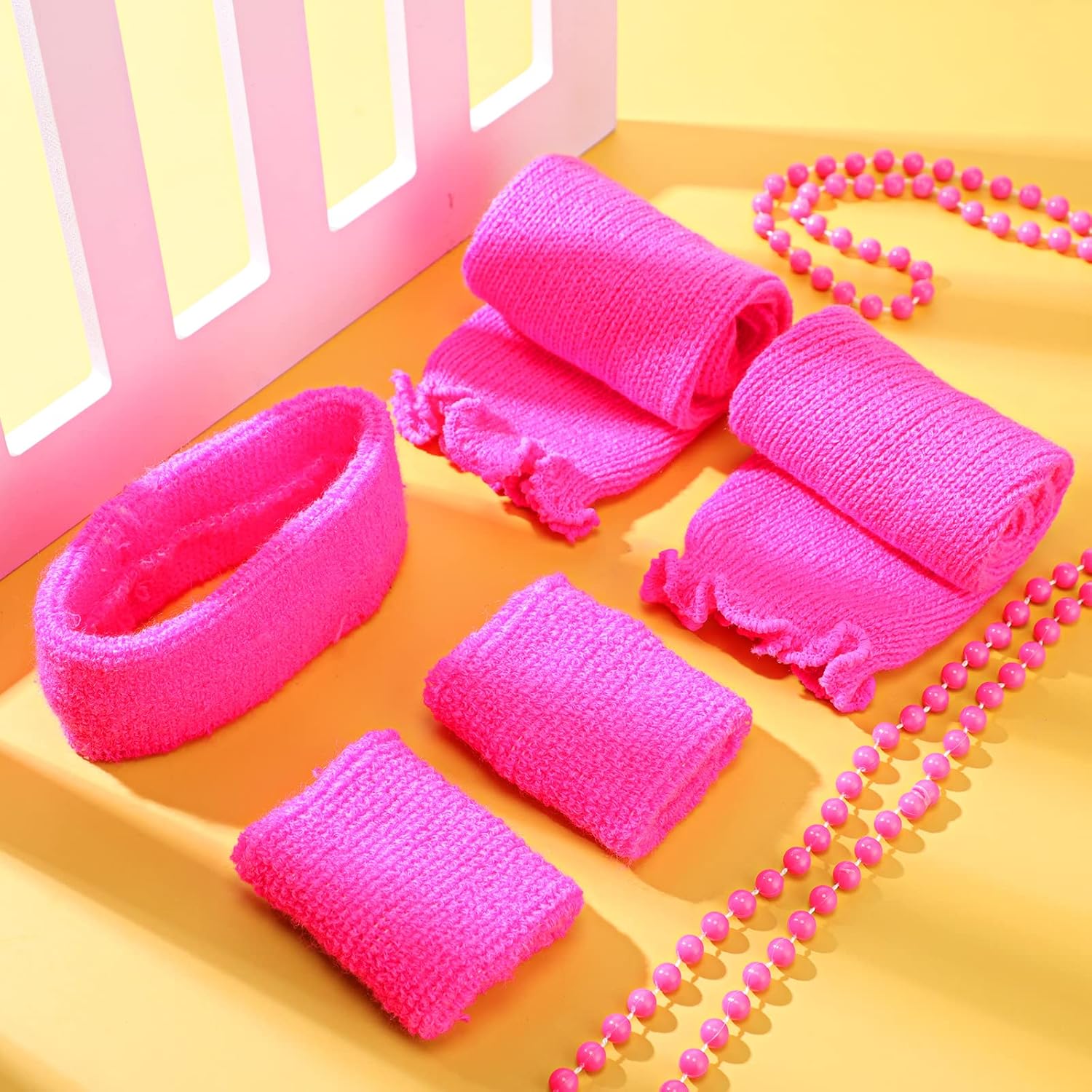 Neon Retro 80s Leg Warming Set Christmas Party Accessories