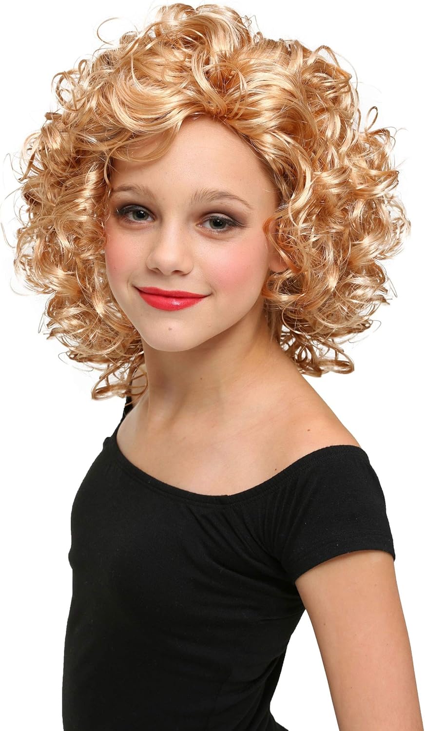 Greasy Girls Bad Sandy Wig Curly Golden Ringlets Costume Accessory