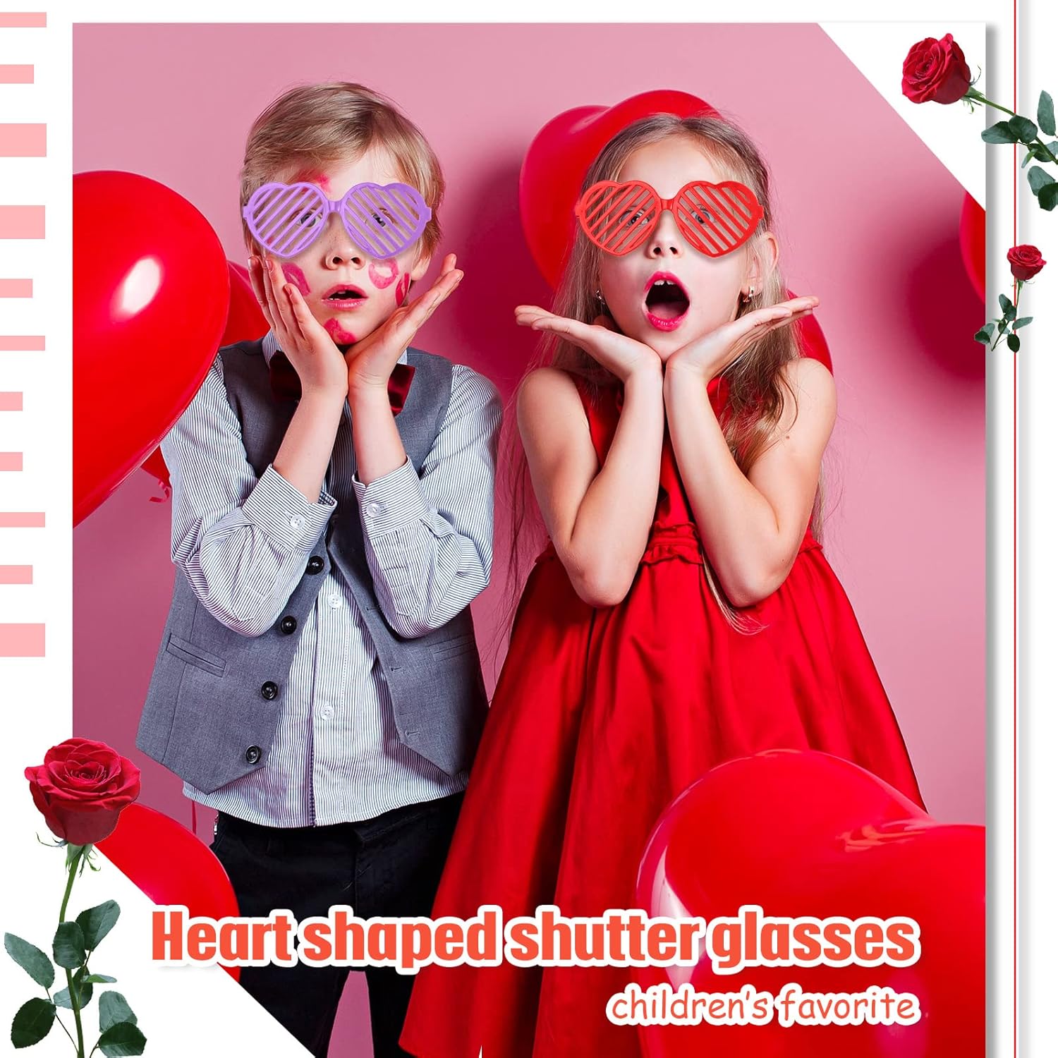 Perfect for Gifting Weewooday Heart Shaped Plastic Shutter Glasses