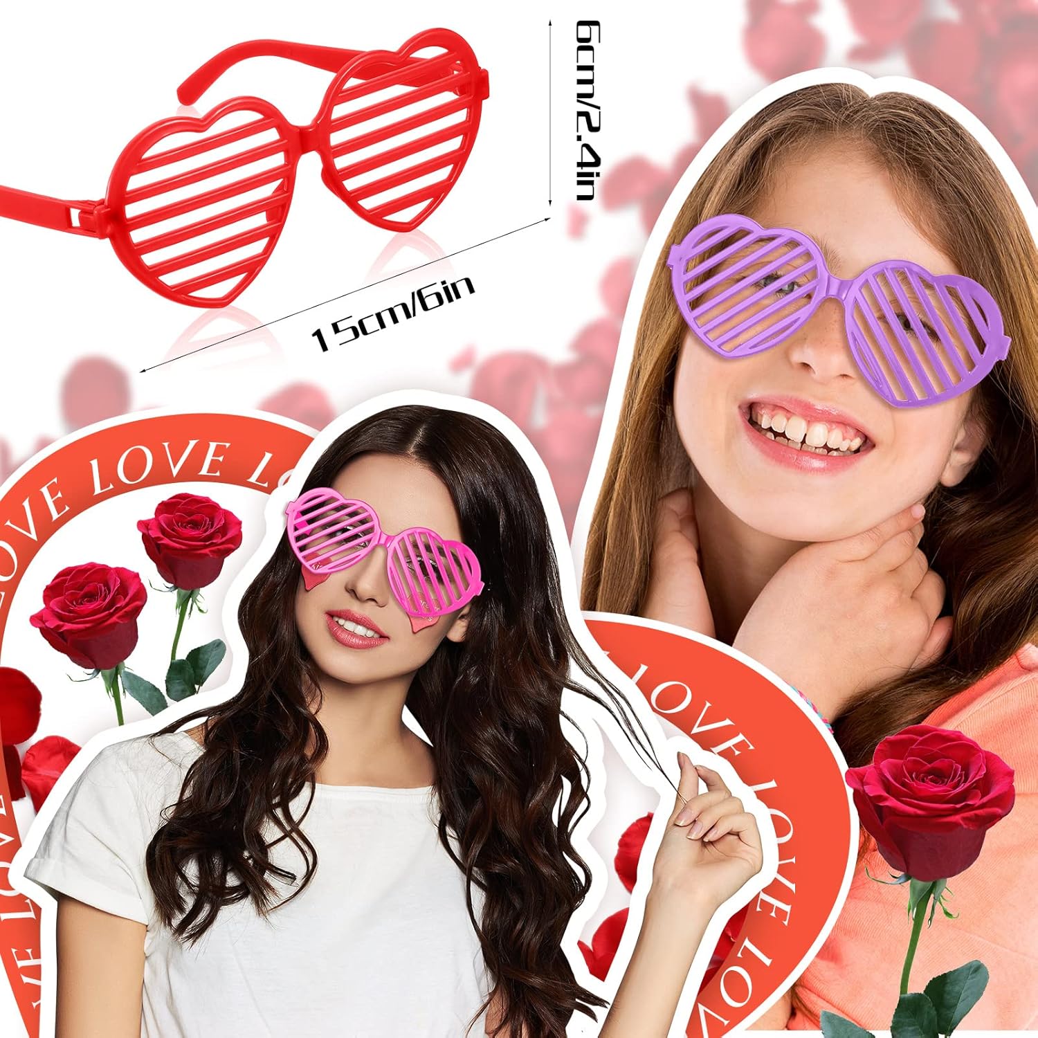 Perfect for Gifting Weewooday Heart Shaped Plastic Shutter Glasses