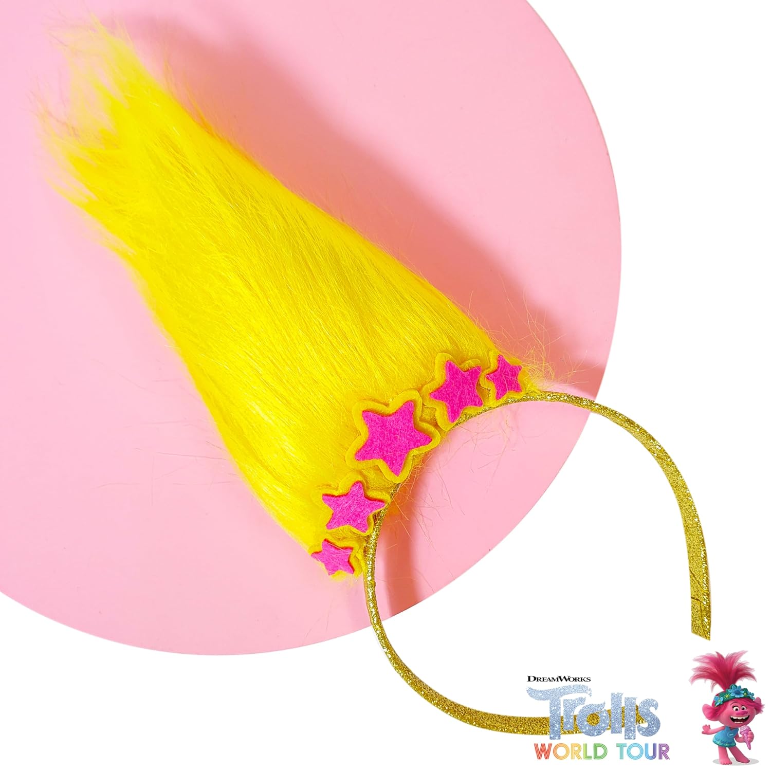 LUV HER Kids Trolls World Tour Headband with Wig for Girls