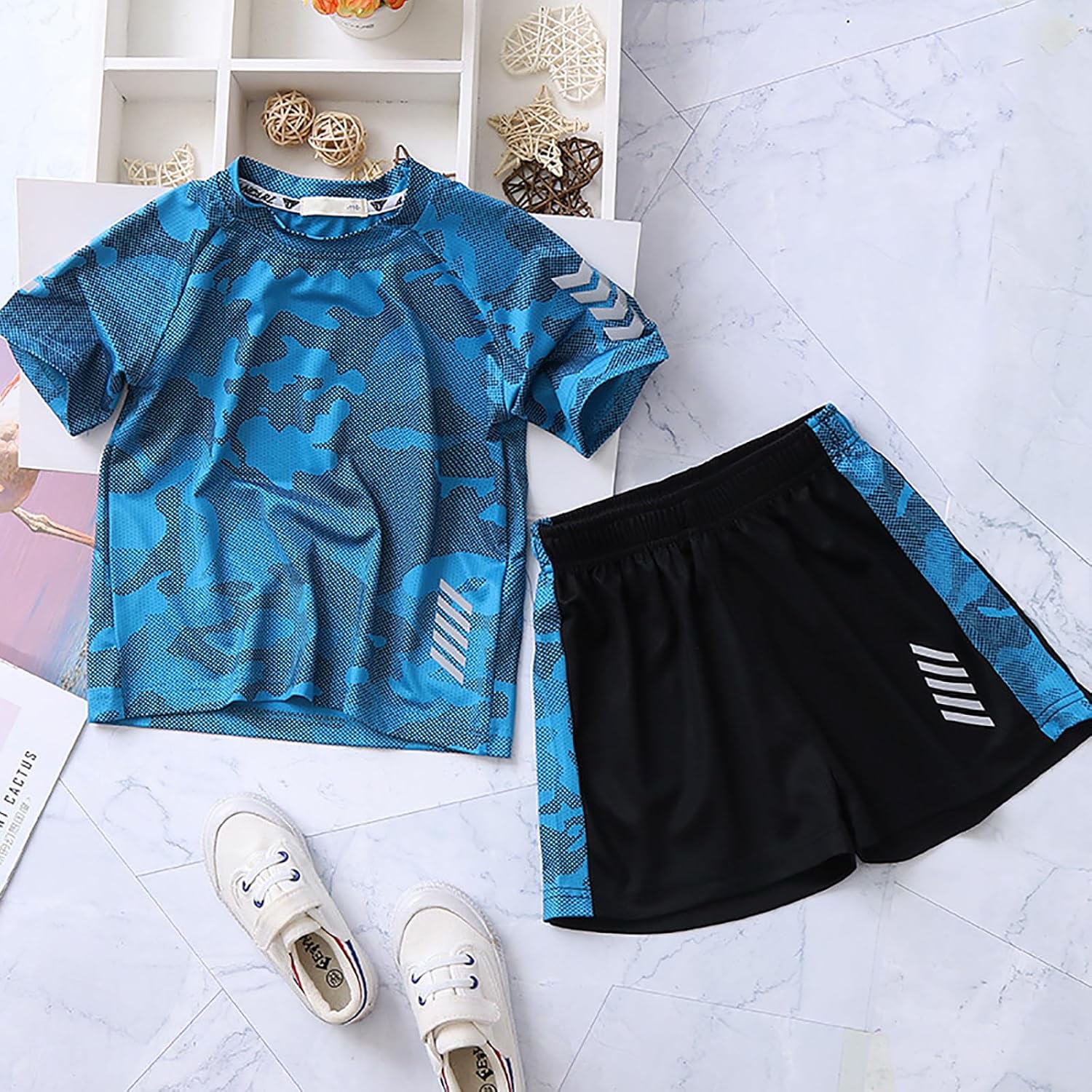 Boys Summer CamouFlage Clothing Set Comfort Style for 3-13 Years