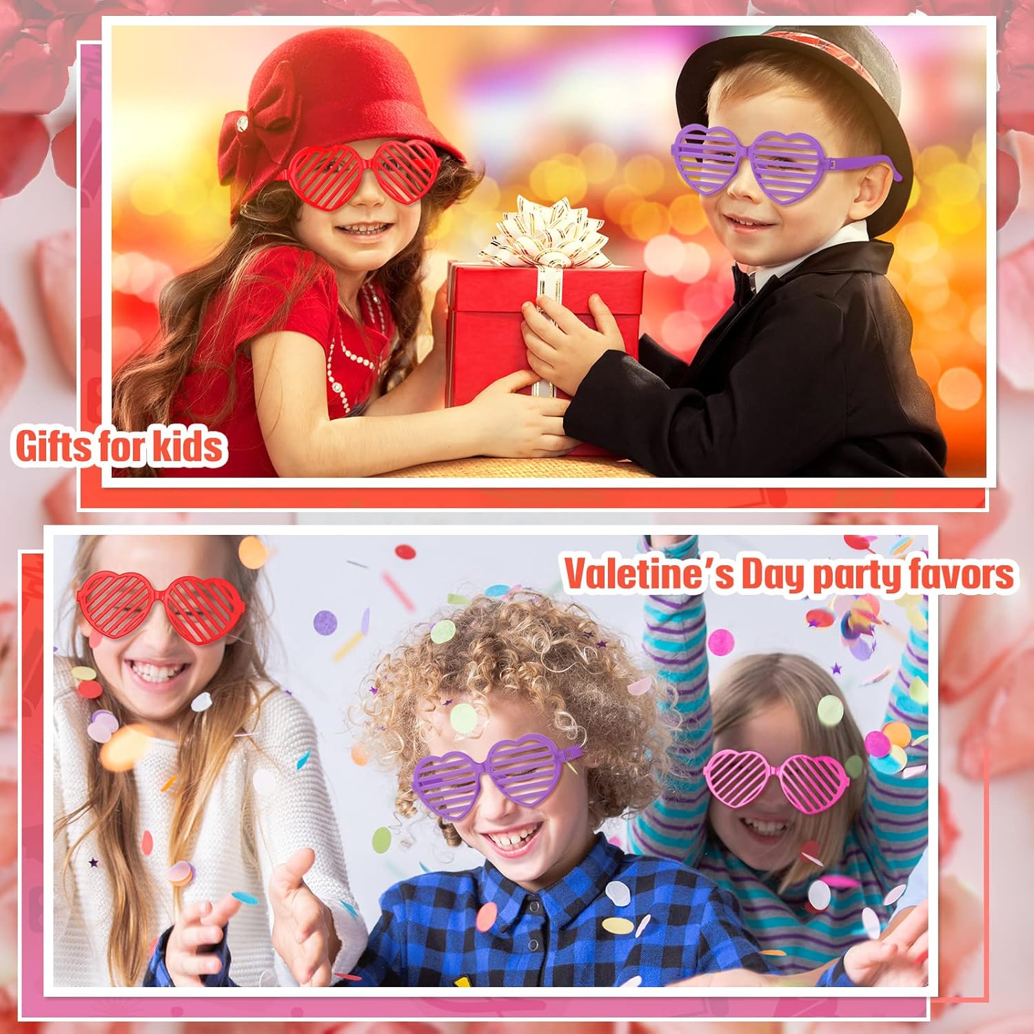 Perfect for Gifting Weewooday Heart Shaped Plastic Shutter Glasses