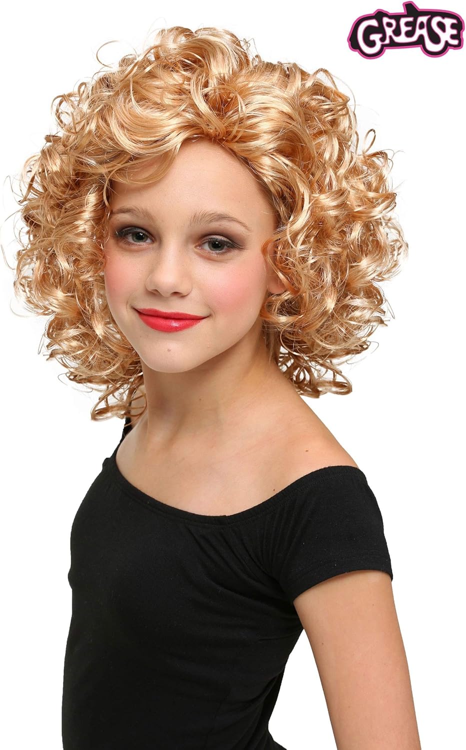 Greasy Girls Bad Sandy Wig Curly Golden Ringlets Costume Accessory