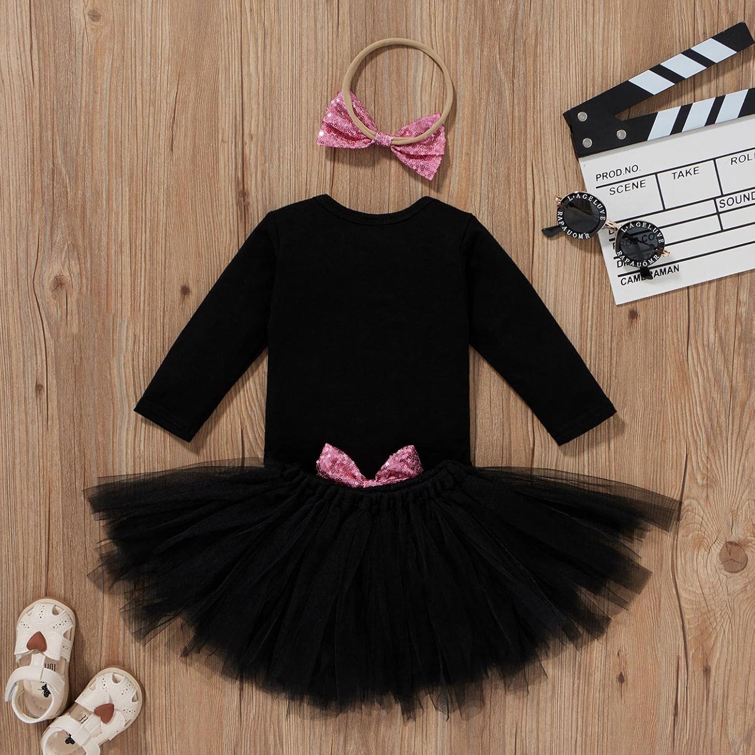 Perfect Baby Halloween Outfit - Romper Tutu Headband Set for 0-24 Months