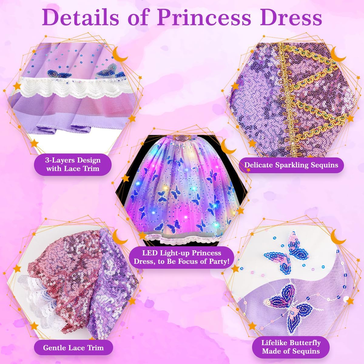 Light-Up Princess Dress for Toddler Girls