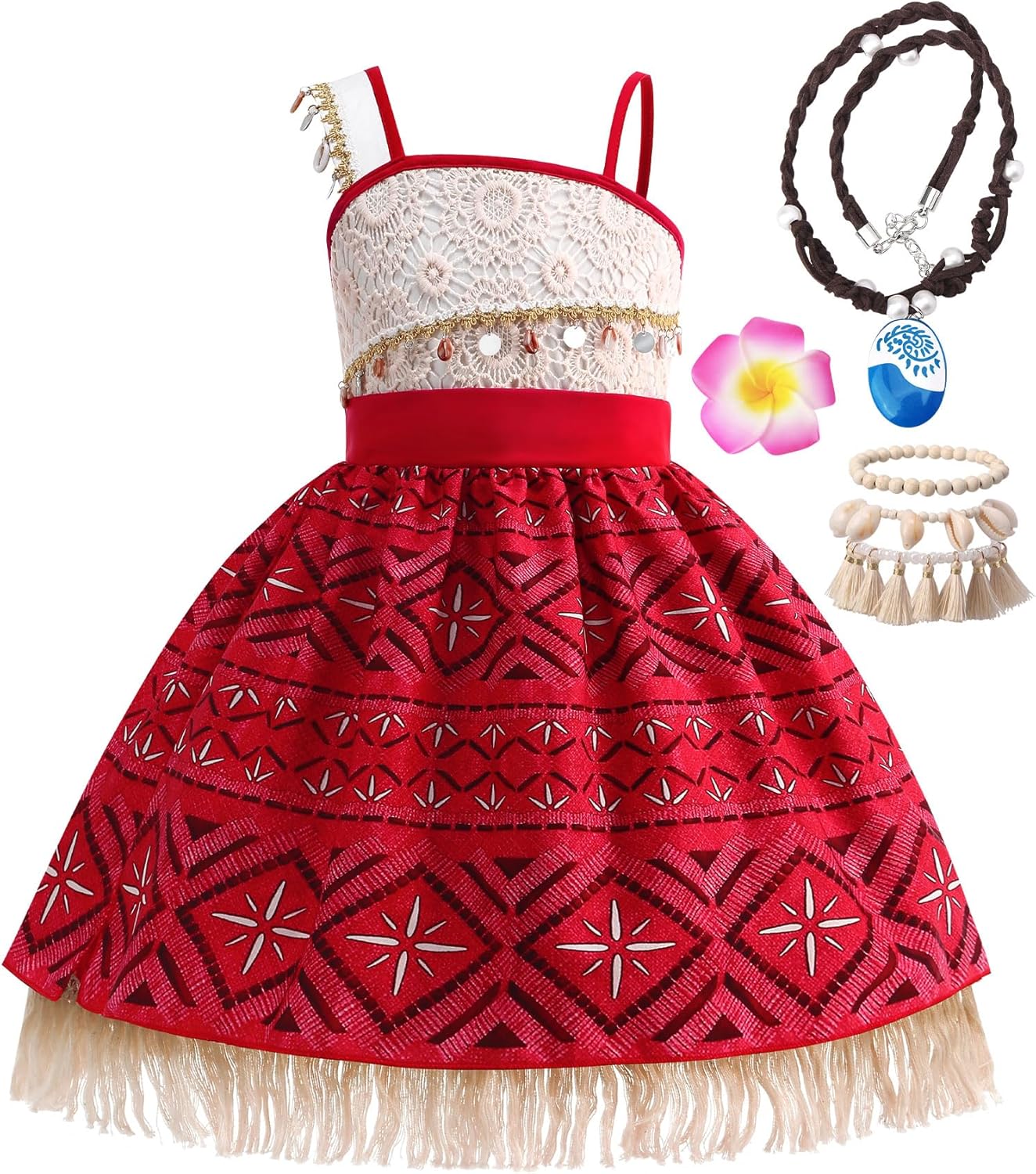 OFIHIDO Princess Costume Adventure Princess Dress with Accessories for Girls Kids